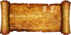 Bilszky Elfrida névjegykártya